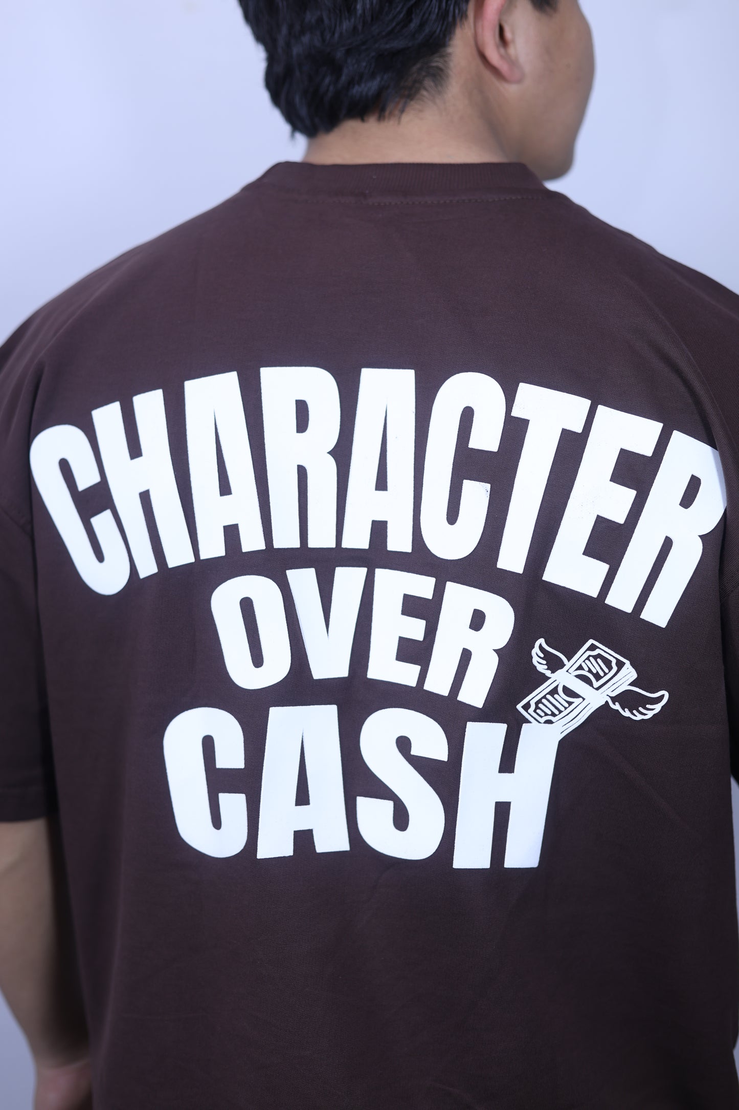 DROP 001 / CHARACTER Oversized Unisex T-Shirt — Dark Brown (240 GSM)
