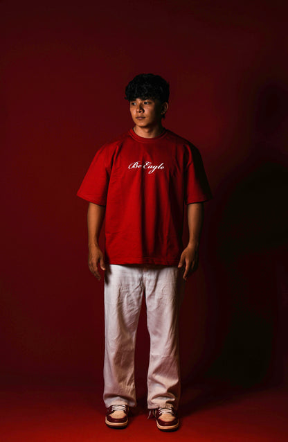 DROP 002 / SELF LOVE Oversized Unisex T-Shirt —   Red (240 GSM)