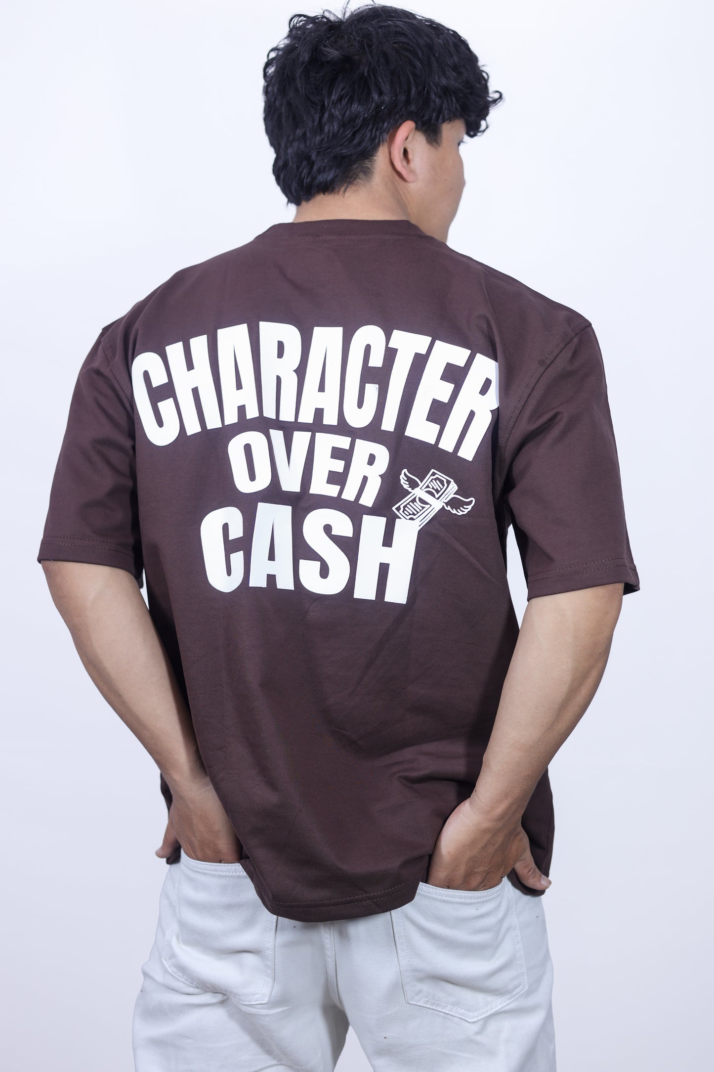 DROP 001 / CHARACTER Oversized Unisex T-Shirt — Dark Brown (240 GSM)