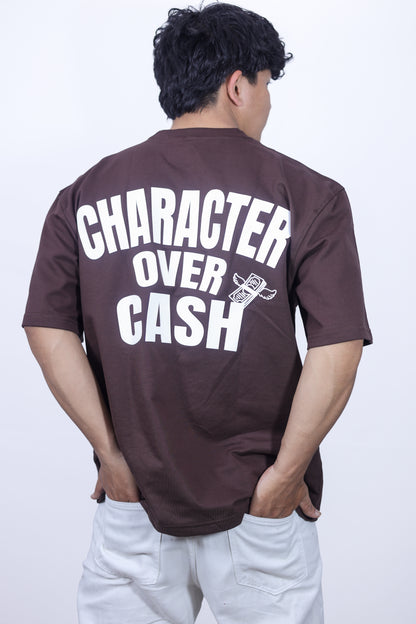 DROP 001 / CHARACTER Oversized Unisex T-Shirt — Dark Brown (240 GSM)