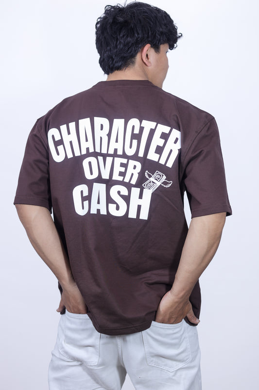 DROP 001 / CHARACTER Oversized Unisex T-Shirt — Dark Brown (240 GSM)